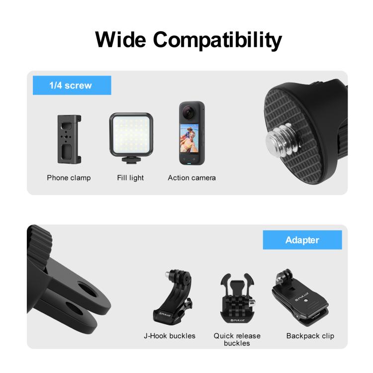 PULUZ 1/4 Inch Screw Action Camera Tripod Adapter – ABS Mount for GoPro, DJI & Insta360