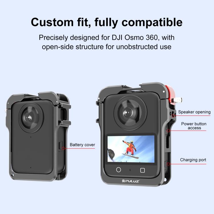 PULUZ Aluminium Alloy Protective Cage for DJI Osmo 360 with Lens Cover