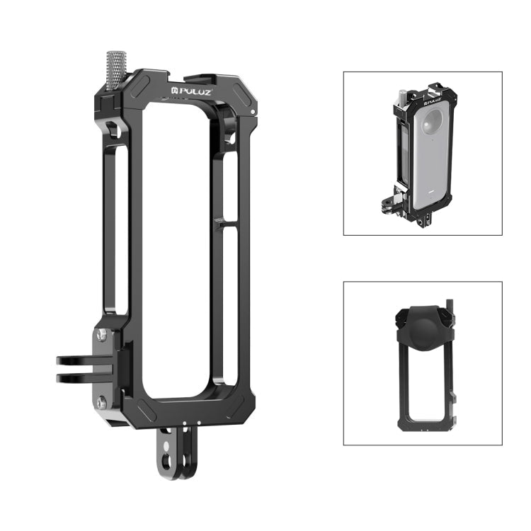 PULUZ Metal Protective Cage Rig for Insta360 X3 – Cold Shoe, Tripod Adapter & Magnetic Base