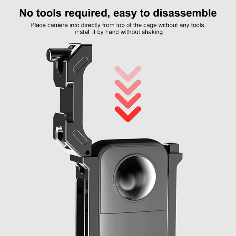 PULUZ Metal Protective Cage Rig for Insta360 X3 – Cold Shoe, Tripod Adapter & Magnetic Base