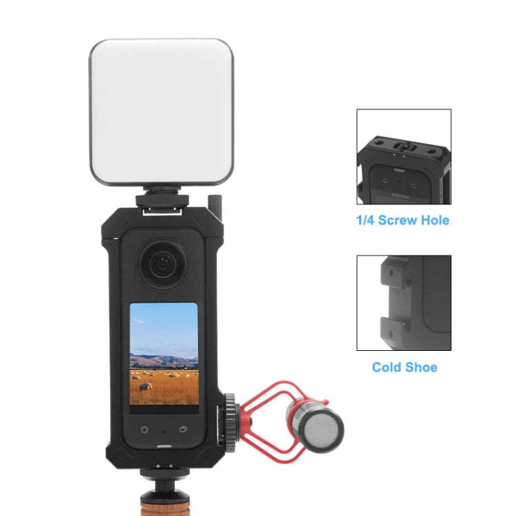 PULUZ Metal Protective Cage Rig for Insta360 X3 – Cold Shoe, Tripod Adapter & Magnetic Base