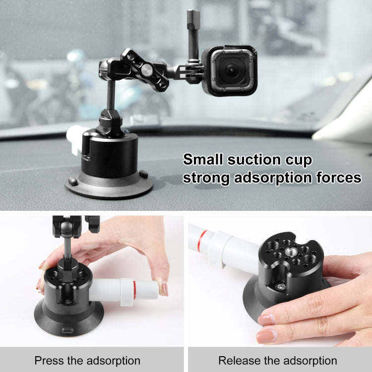 PULUZ 3-Inch Aluminium Alloy Pump Suction Cup Car Mount