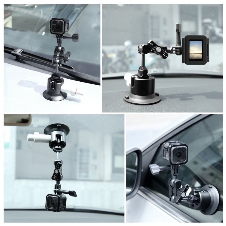 PULUZ 3-Inch Aluminium Alloy Pump Suction Cup Car Mount
