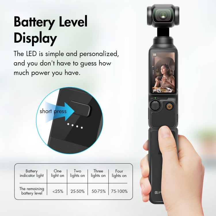 PULUZ 2800mAh Battery Grip for DJI Osmo Pocket 3