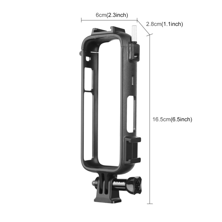 PULUZ Marco Protector de PC con Zapata Fría para Insta360 X4 con Soporte Adaptador y Tornillo
