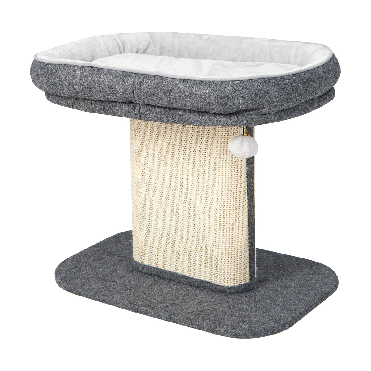 2-Tier Cat Tree with Sleeping Perch Sisal Scratching Plate and Ball-Beige
