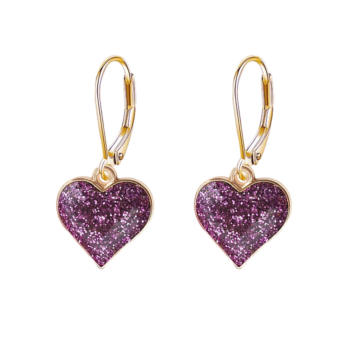 Pair of Heart Earrings Elegant Fashion Women's Jewellery Ear Ring 6 Colours
