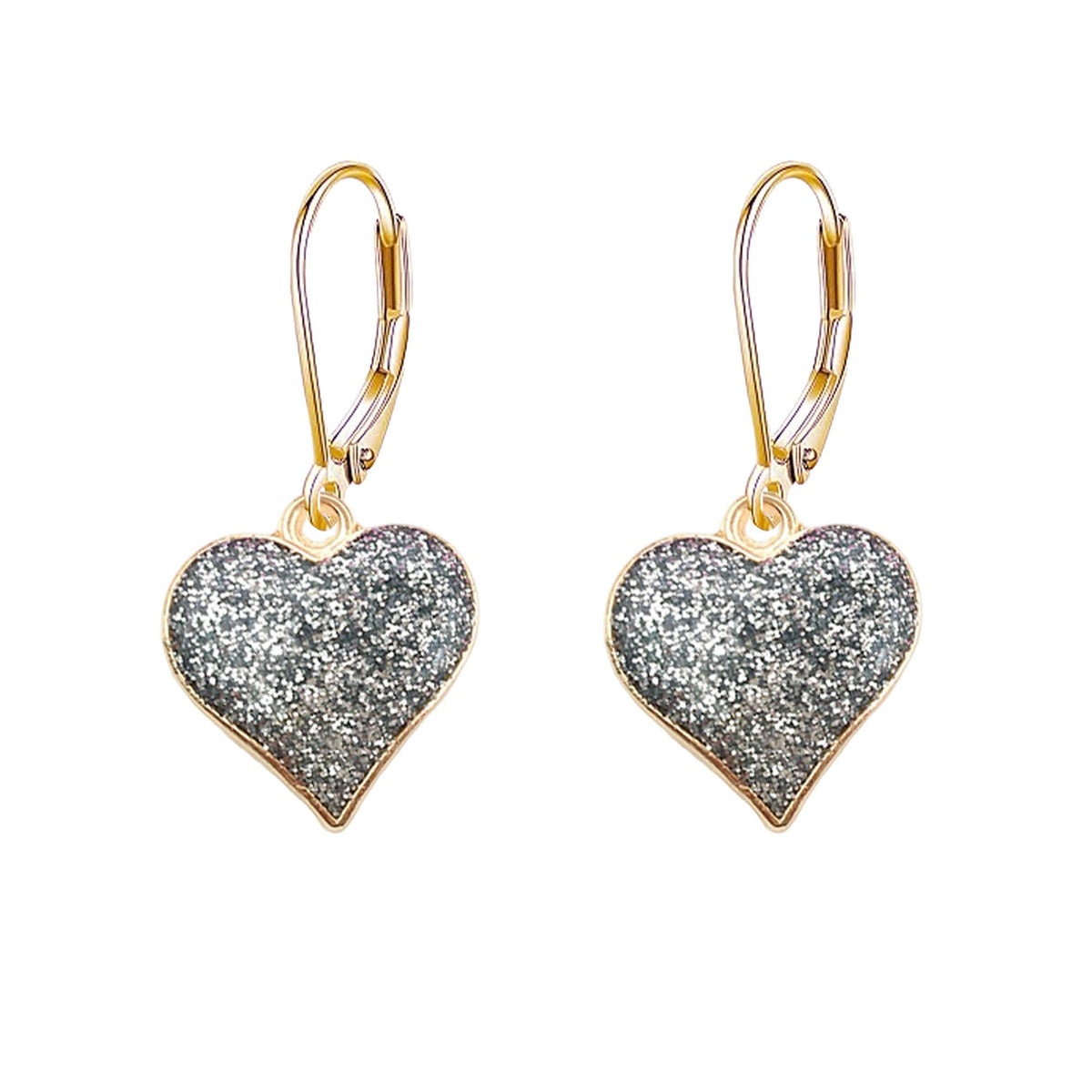 Pair of Heart Earrings Elegant Fashion Women's Jewellery Ear Ring 6 Colours
