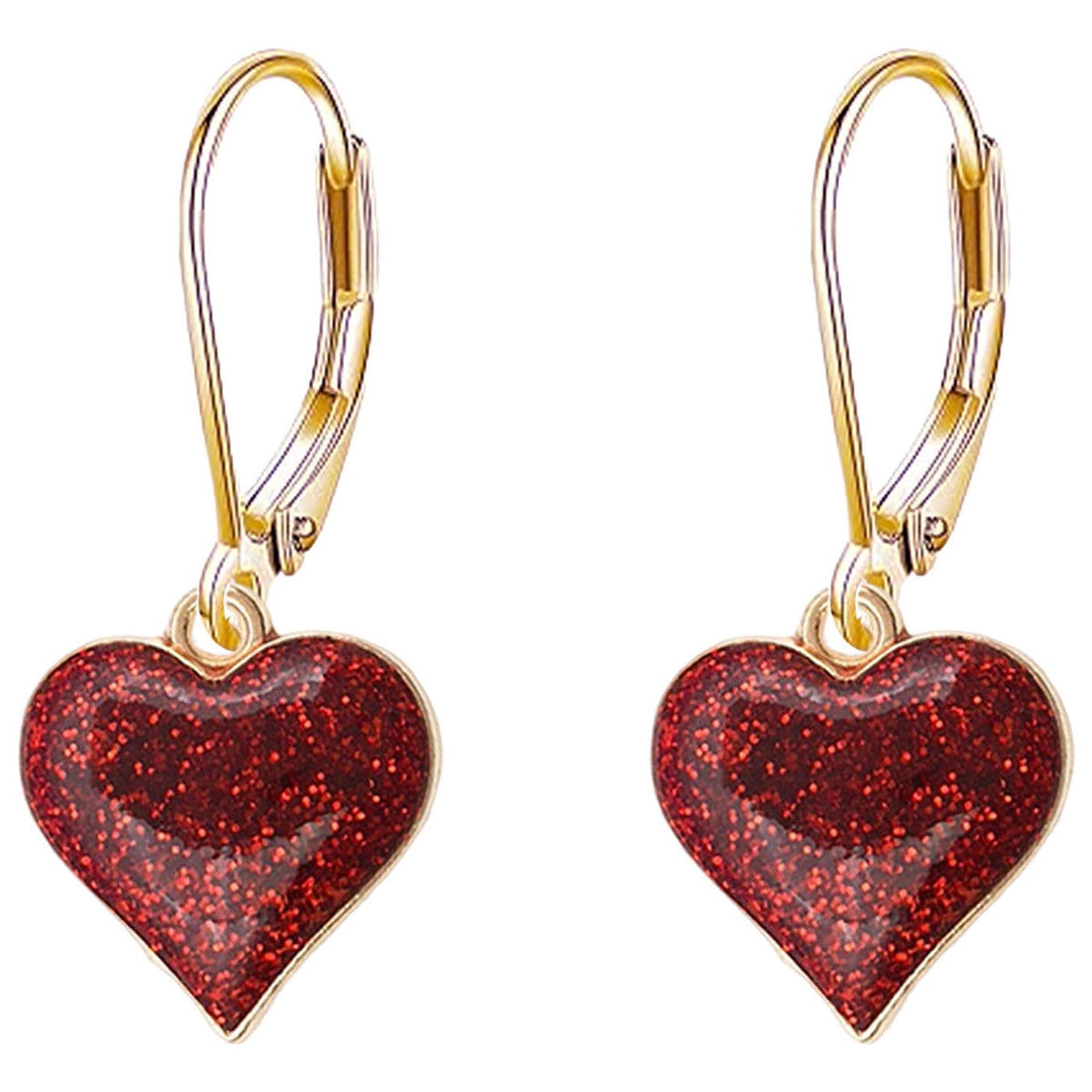 Pair of Heart Earrings Elegant Fashion Women's Jewellery Ear Ring 6 Colours