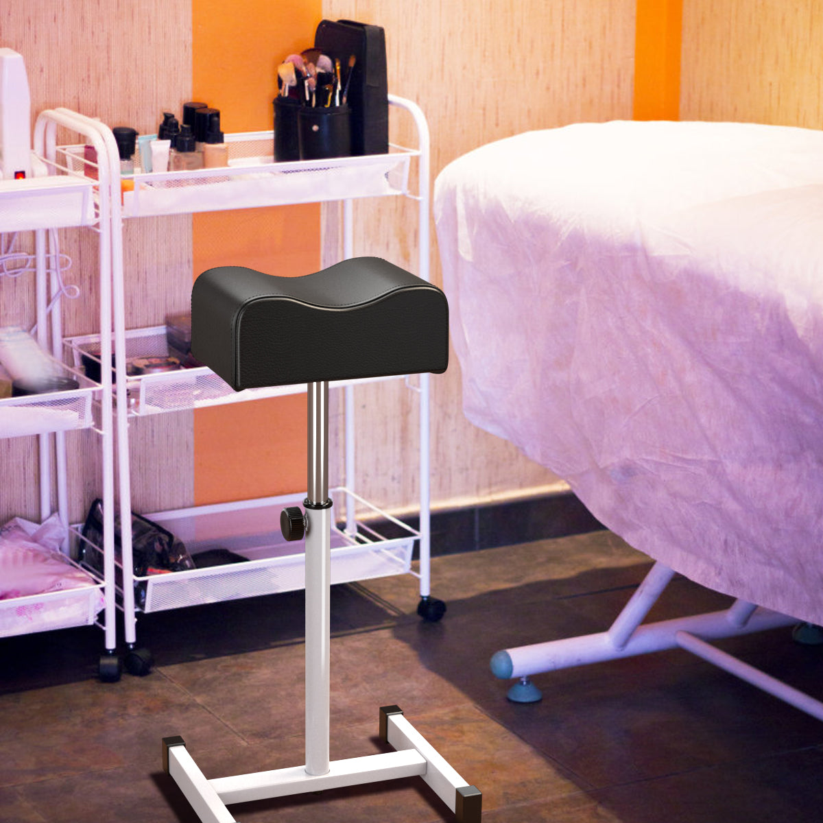 Adjustable Pedicure Manicure Footrest Salon Spa Tool-Black