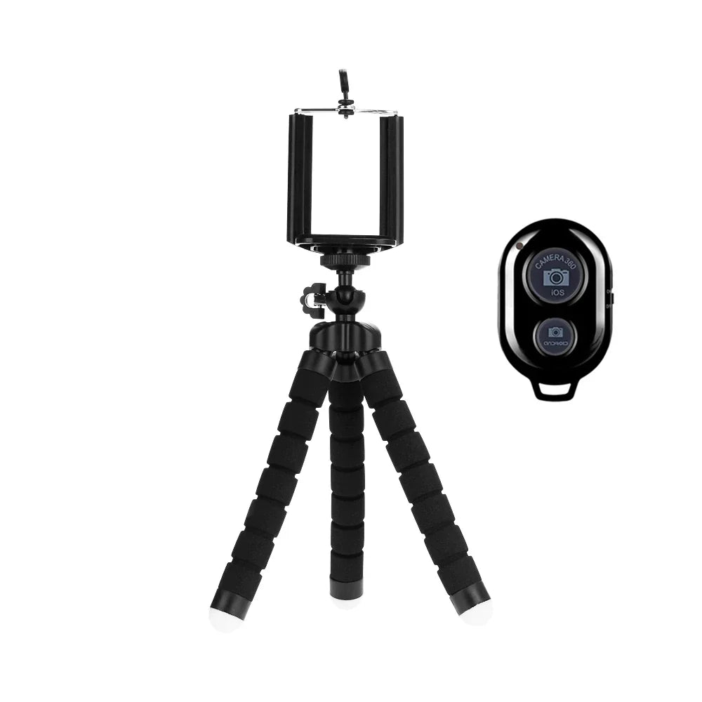 Phone Tripod Stand - Mini Tripod with Mobile Camera Holder Clip for Smartphone & Camera