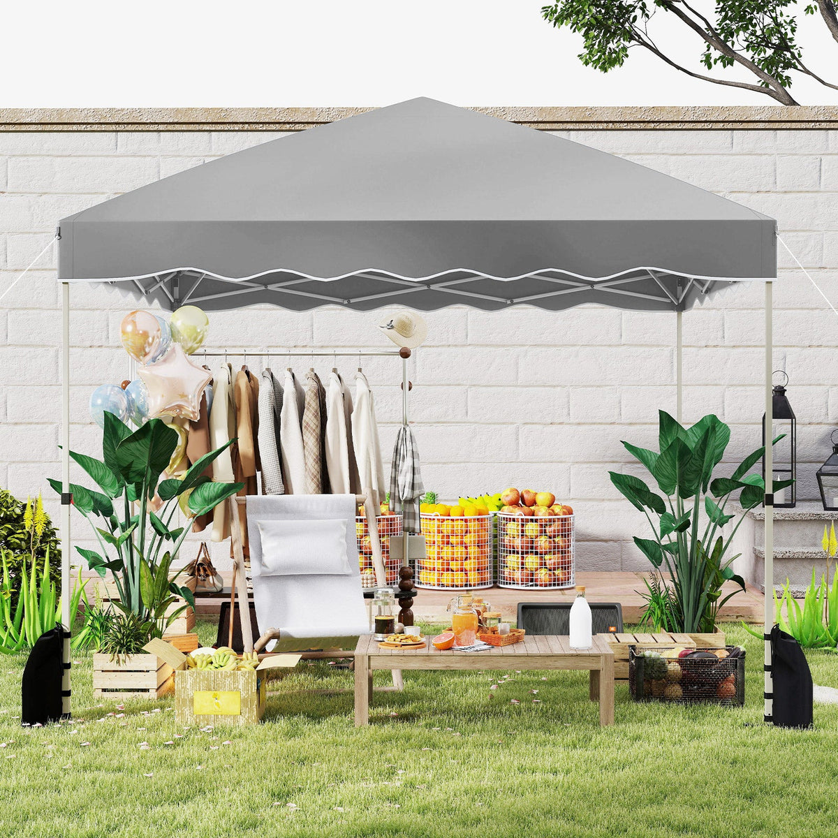 300 x 300 cm Pop up Canopy Tent with Wheeled Bag-Blue