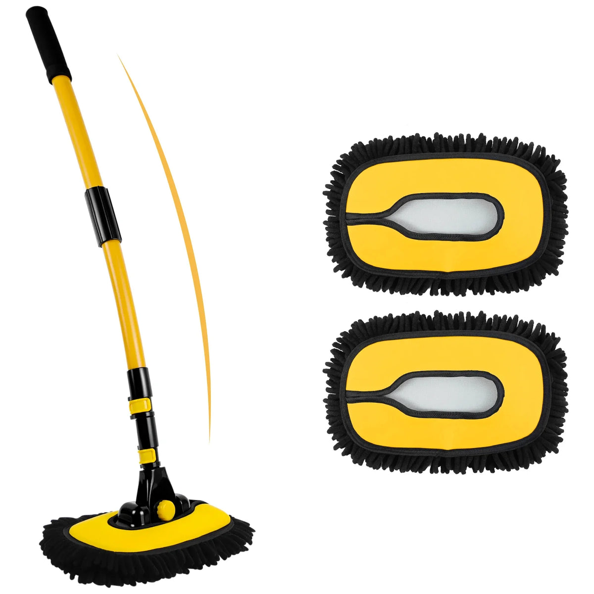 15° Arc Retractable Car Cleaning Brush Extendable Handle - Portable Car Wash Set