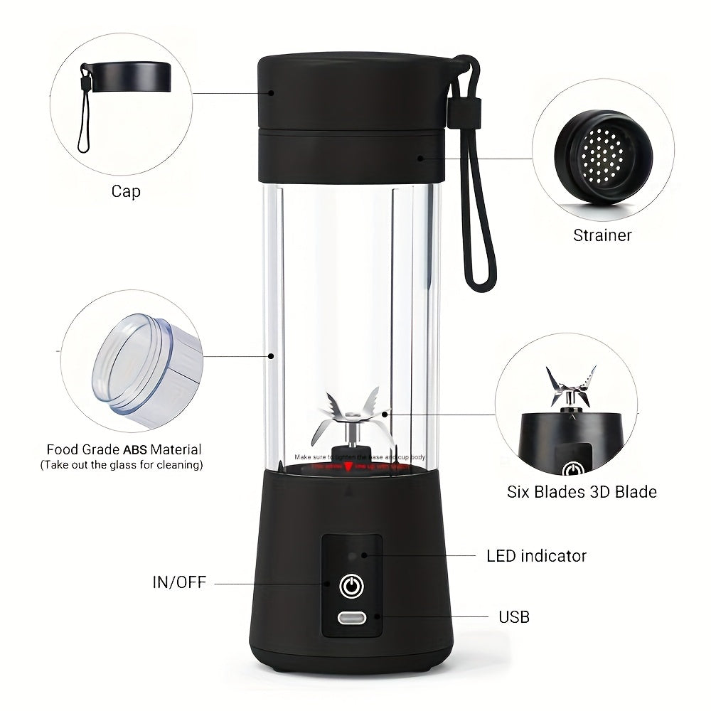Portable USB Blender - Mini Smoothie Maker for Shakes & Juices, Rechargeable Travel Blender