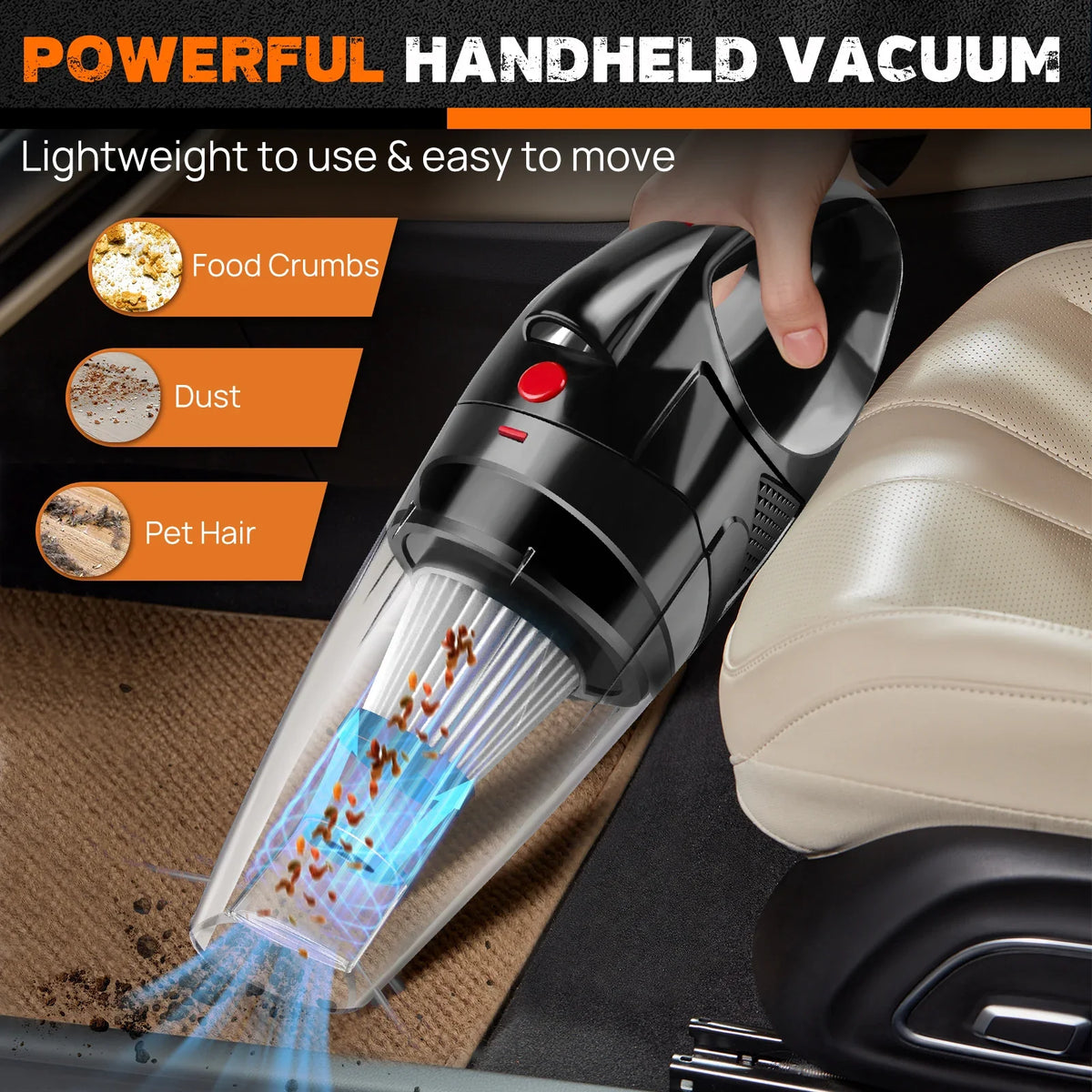 Powerful Cordless Handheld Vacuum Cleaner Strong Suction Mini Car & Home Hoover