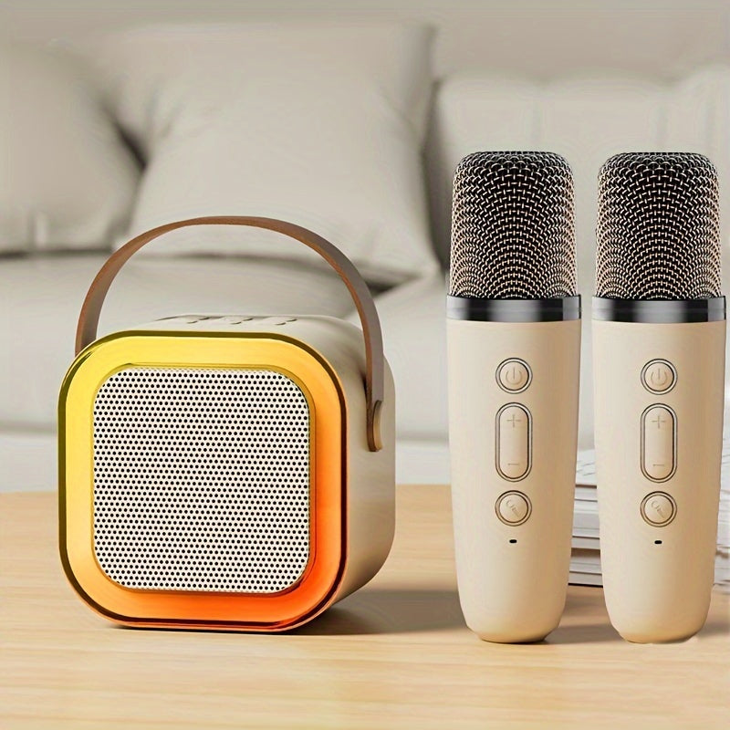 Portable Karaoke Machine with Wireless Microphone & RGB Lights - Bluetooth Speaker with USB, Stereo Sound