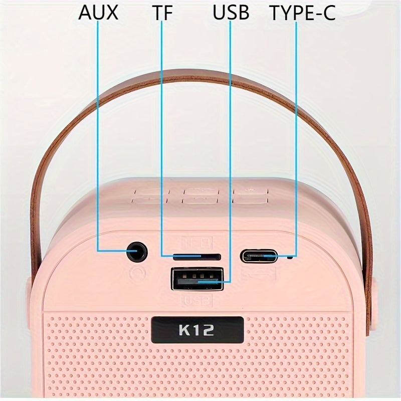 Portable Karaoke Machine with Wireless Microphone & RGB Lights - Bluetooth Speaker with USB, Stereo Sound