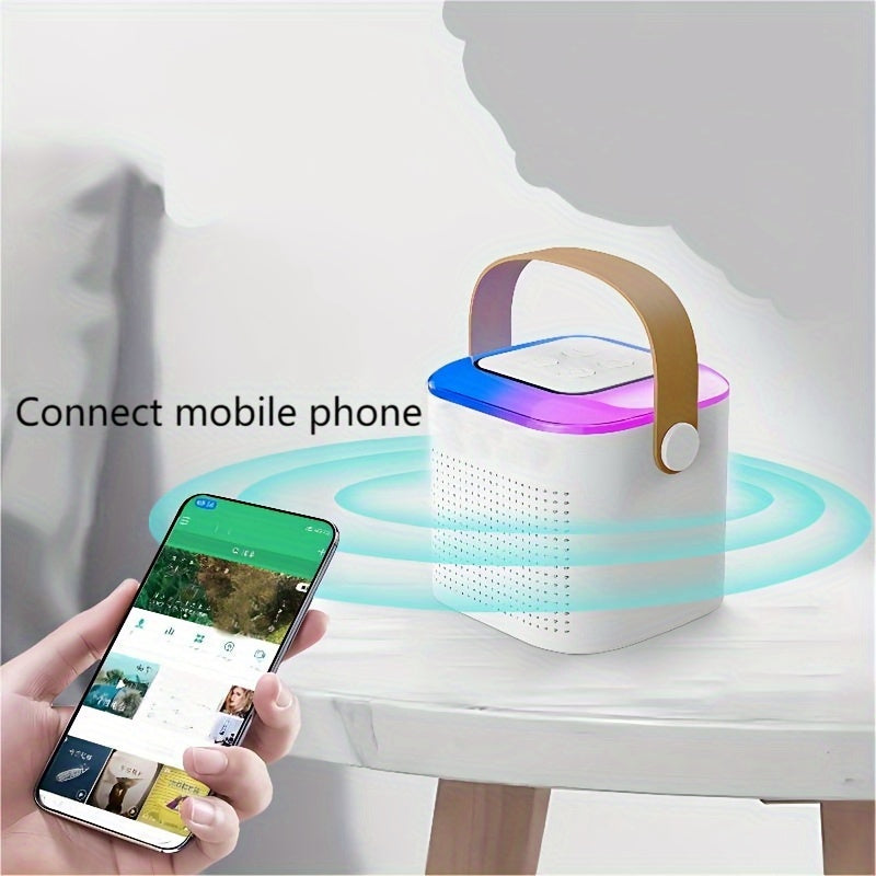 Portable Karaoke Machine with Wireless Microphone & RGB Lights - Bluetooth Speaker with USB, Stereo Sound
