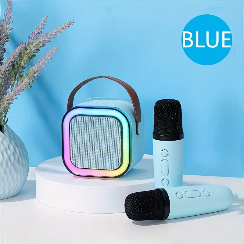 Portable Karaoke Machine with Wireless Microphone & RGB Lights - Bluetooth Speaker with USB, Stereo Sound