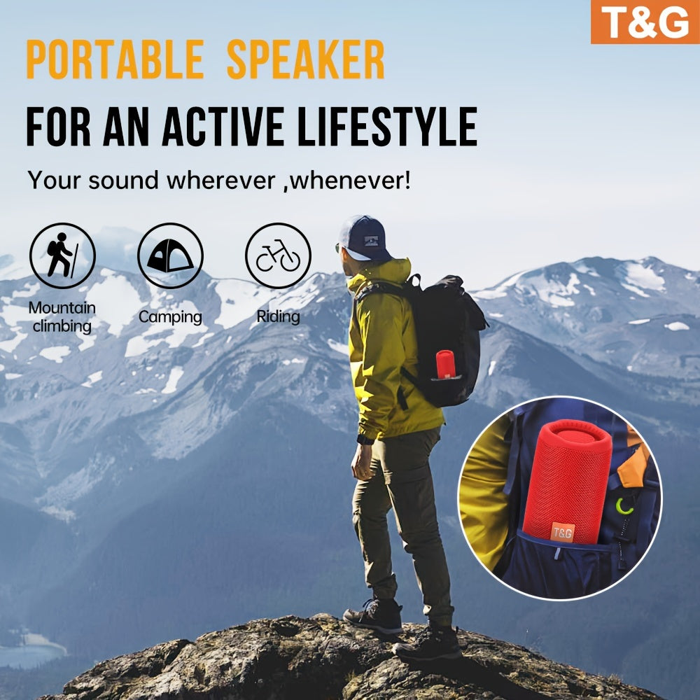 Portable Wireless Bluetooth Speaker with LED Light - Built-in Mic, Surround Sound