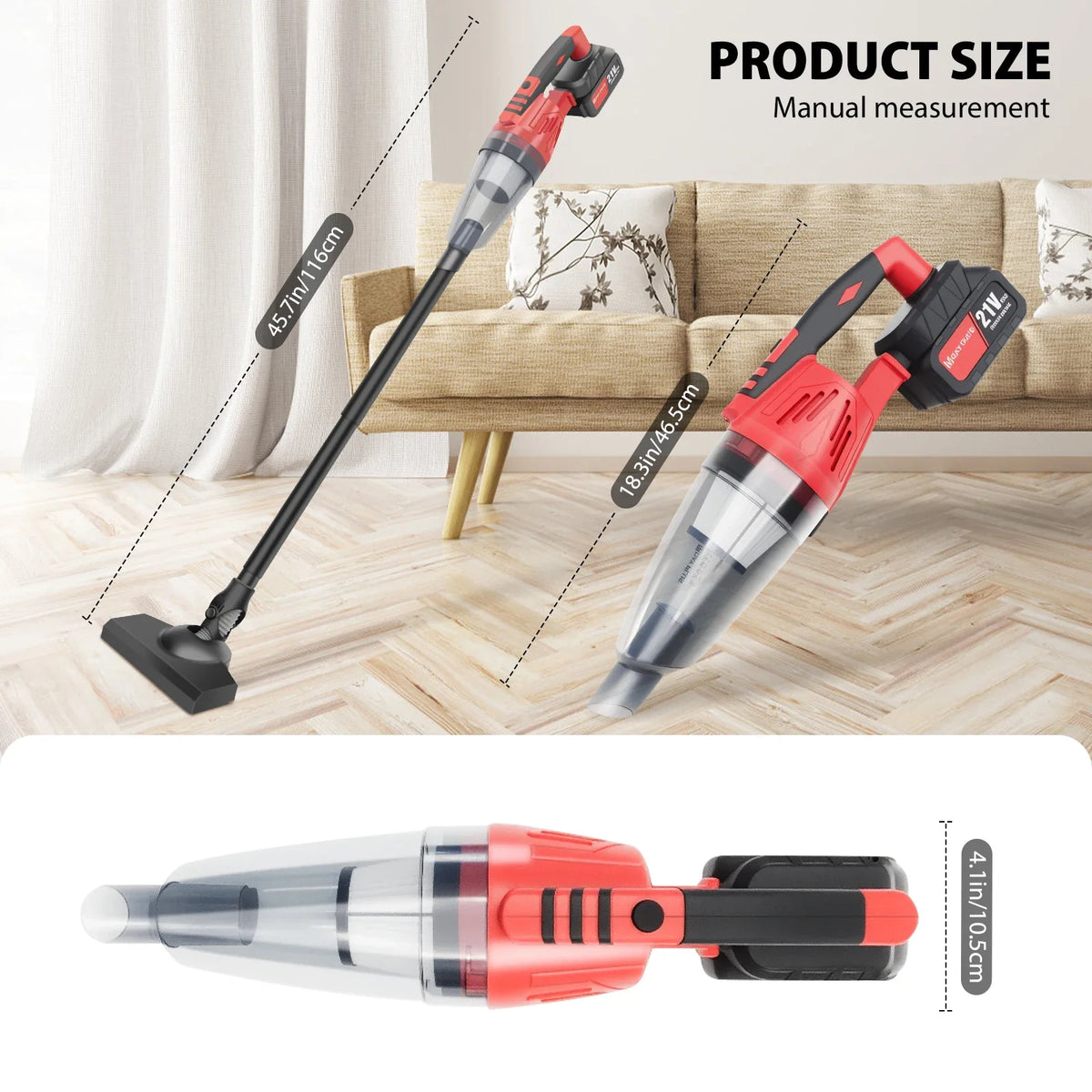 Powerful Cordless Vacuum Cleaner - Rechargeable Handheld Car Hoover High Suction