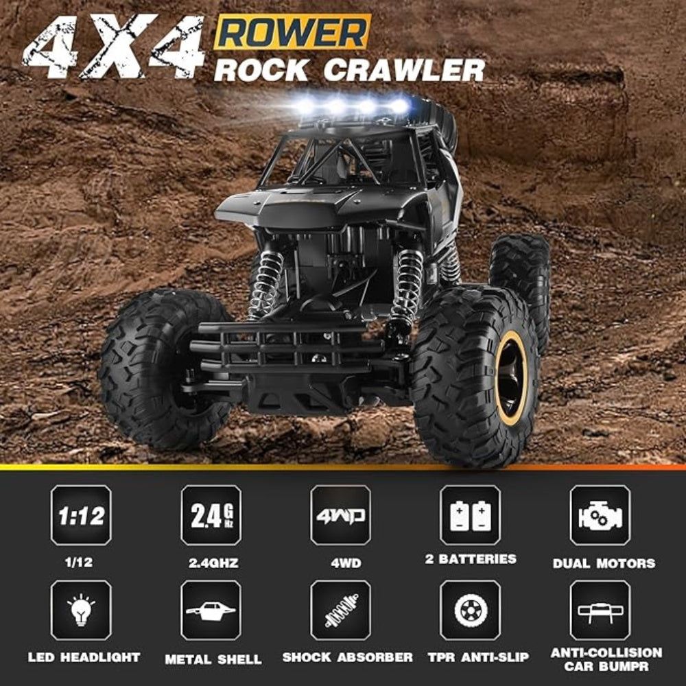Big Powerful Monster Truck RC Off Road 4WD Metal LED Remote Control Toy Car