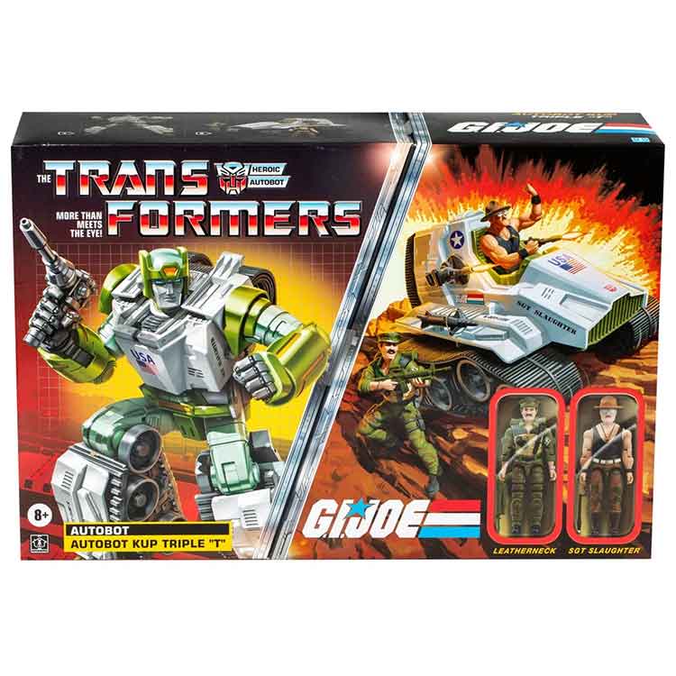 G.I. Joe x Transformers – Autobot Kup Triple T Tank with Sgt. Slaughter & Leatherneck Action Figures