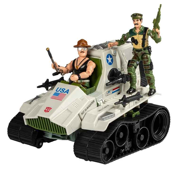 G.I. Joe x Transformers – Autobot Kup Triple T Tank with Sgt. Slaughter & Leatherneck Action Figures