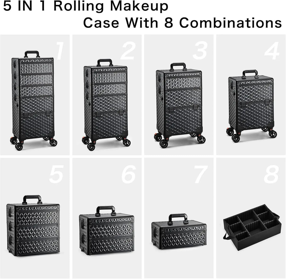 Professional Makeup Trolley Case Wheels - Extra Large Rolling Cosmetic Organiser