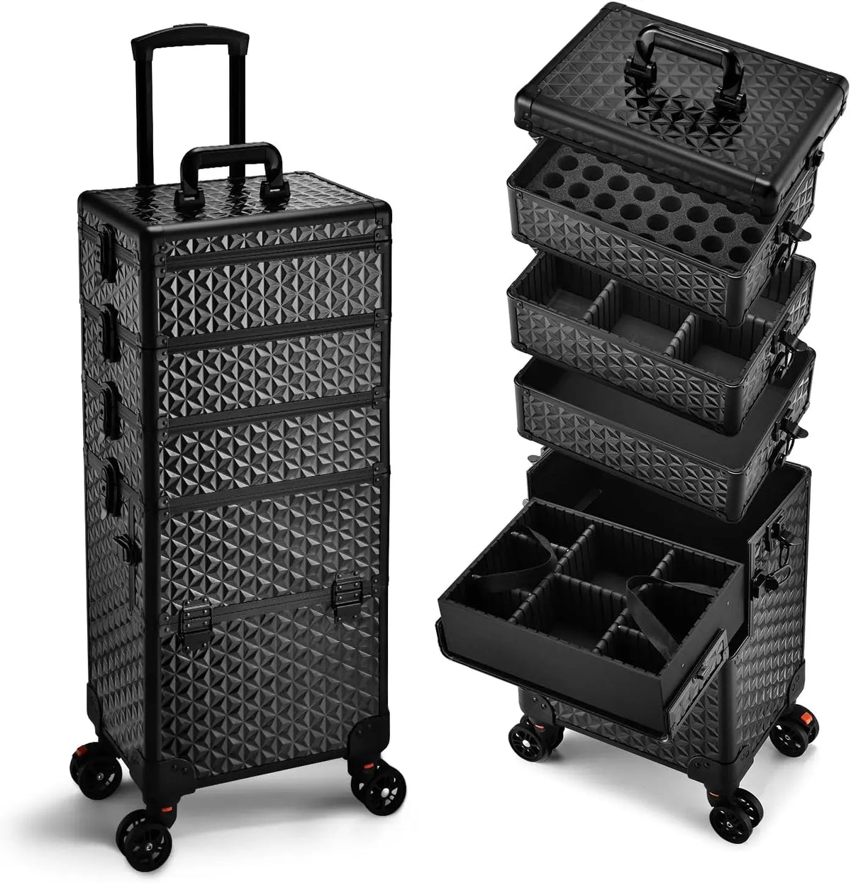 Professional Makeup Trolley Case Wheels - Extra Large Rolling Cosmetic Organiser