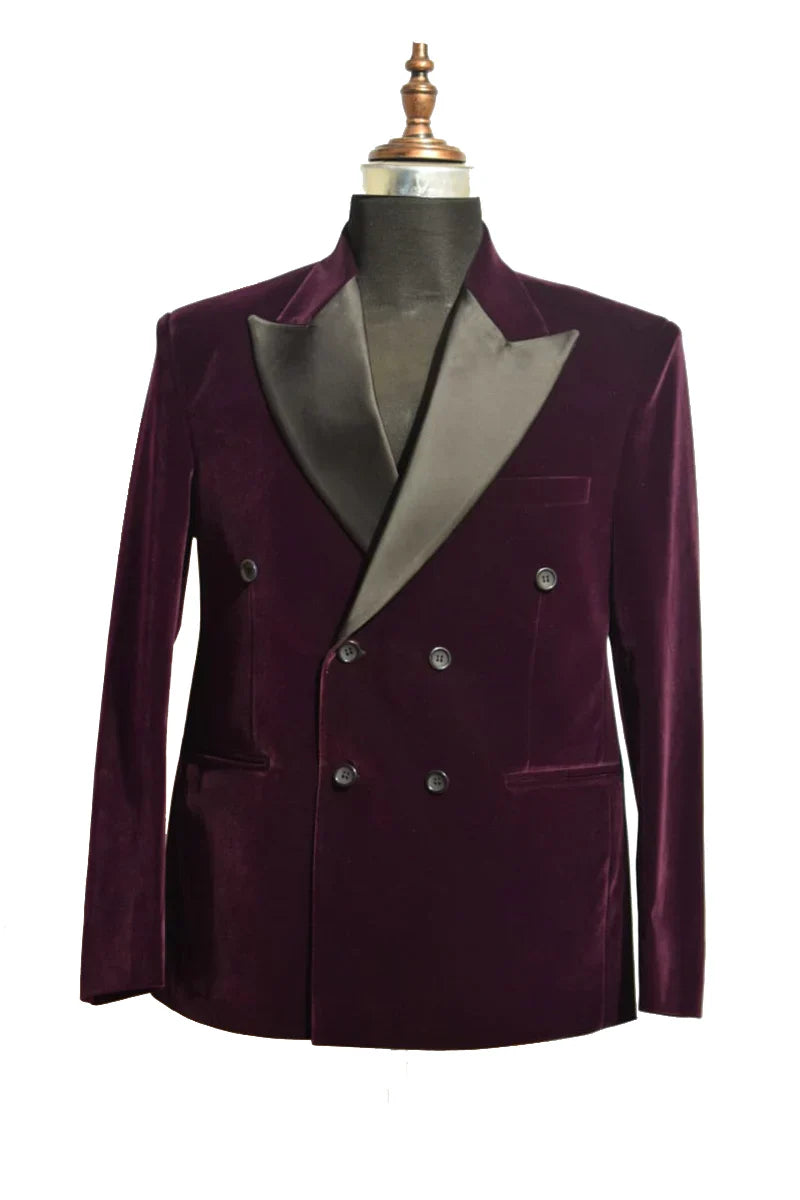 Men's Purple Velvet Smoking Jacket | Elegant Designer Evening Coat