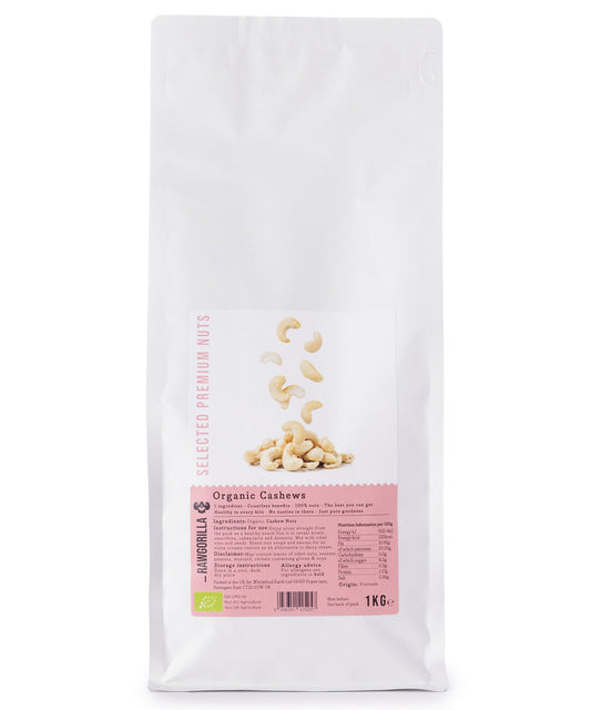 RAWGORILLA Anacardos Ecológicos 1kg | Crudos, Enteros y Sin Sal