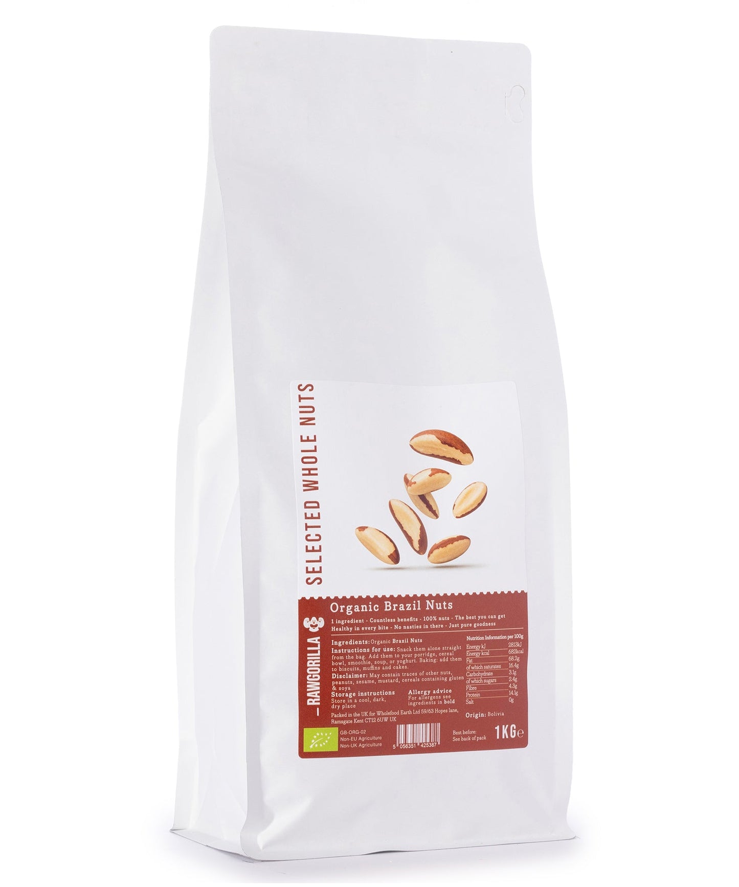 Nueces de Brasil orgánicas 1 kg | RAWGORILLA
