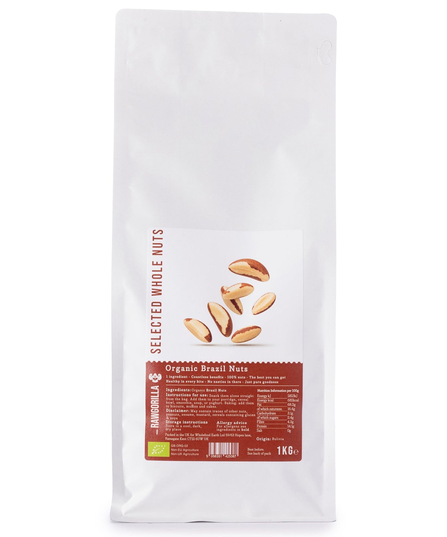 Nueces de Brasil orgánicas 1 kg | RAWGORILLA