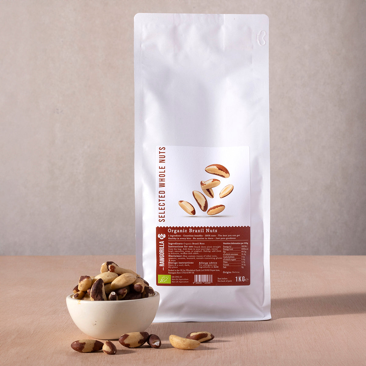Nueces de Brasil orgánicas 1 kg | RAWGORILLA