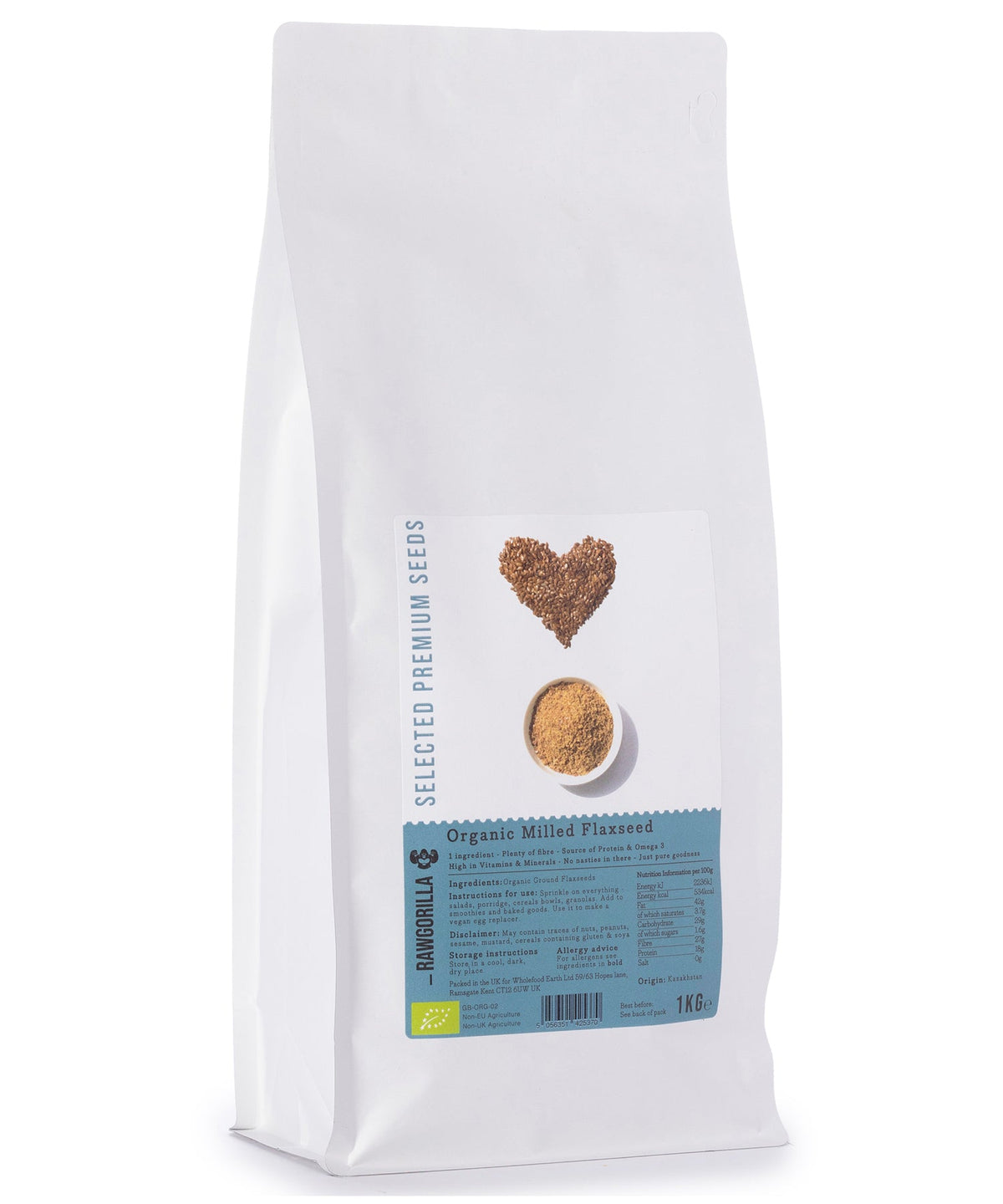 Semillas de lino molidas orgánicas - RAWGORILLA - 1kg