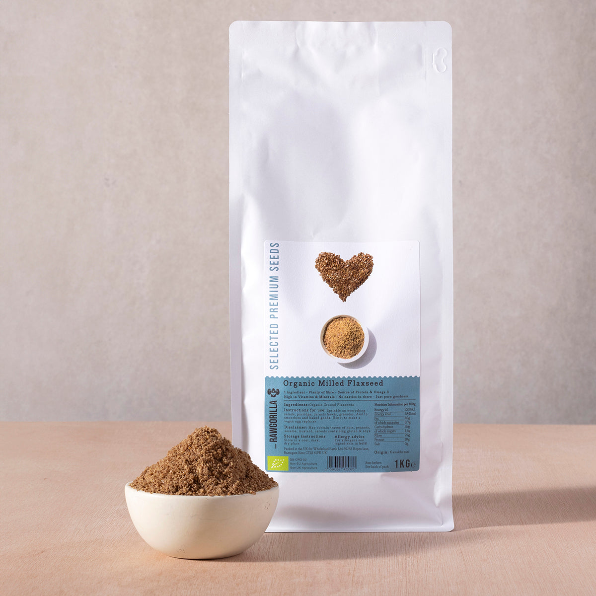 Semillas de lino molidas orgánicas - RAWGORILLA - 1kg