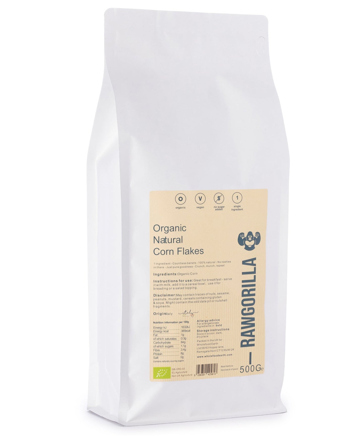 RAWGORILLA Bio-Natur-Cornflakes – 500g