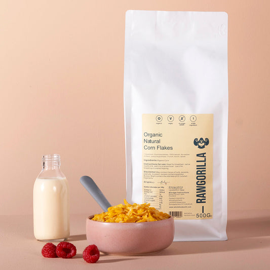 RAWGORILLA Organic Natural Corn Flakes - 500g