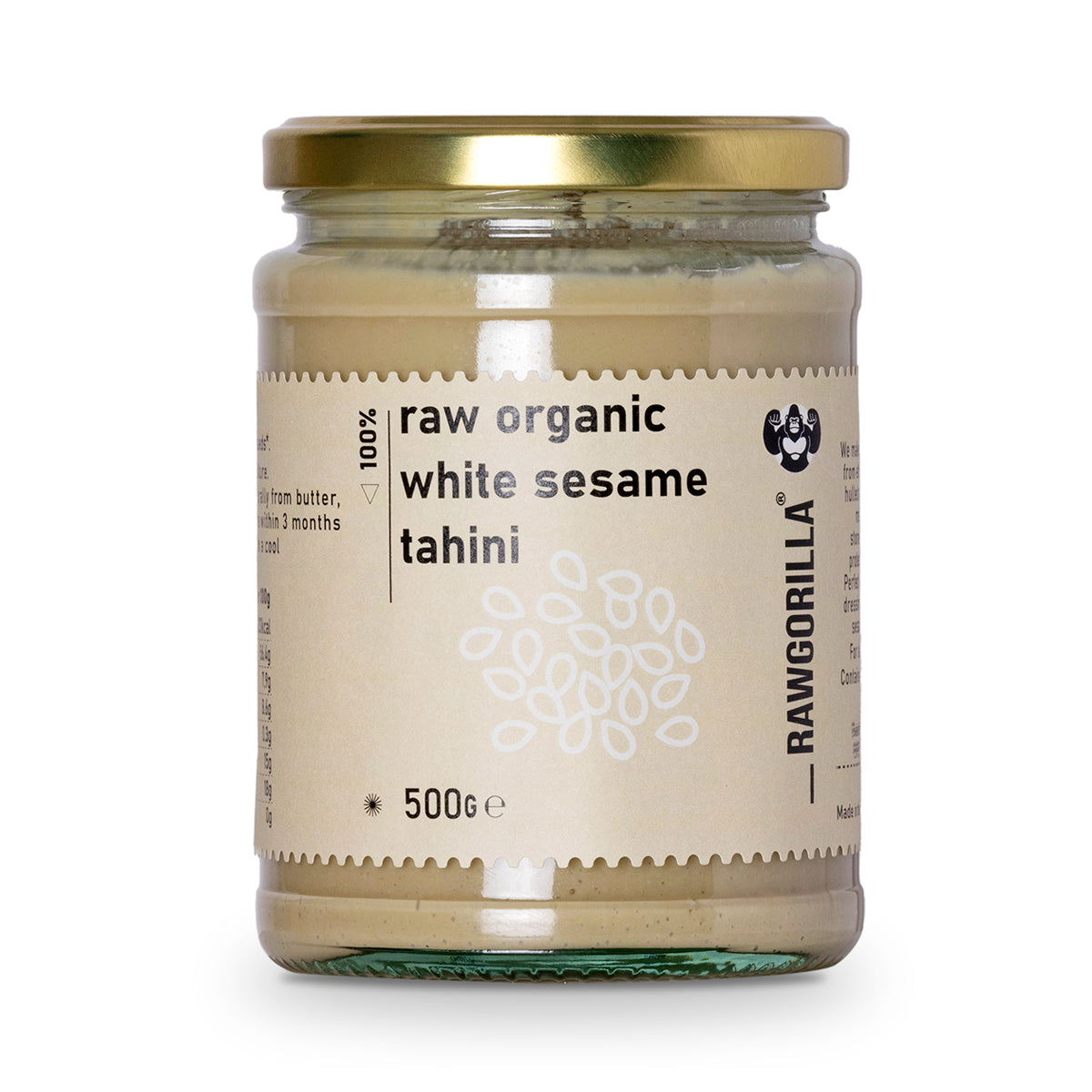 Tahini de Sésamo Blanco Orgánico Crudo - RAWGORILLA
