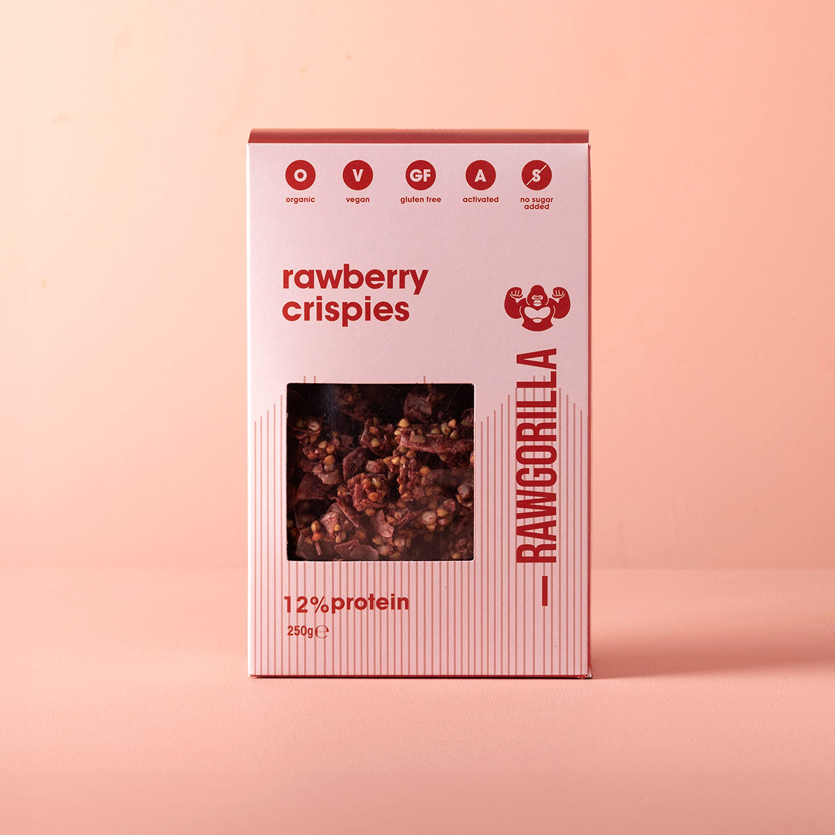 Raw Gorilla Rawberry Crispies – Organic Raw Breakfast Cereal (250g)