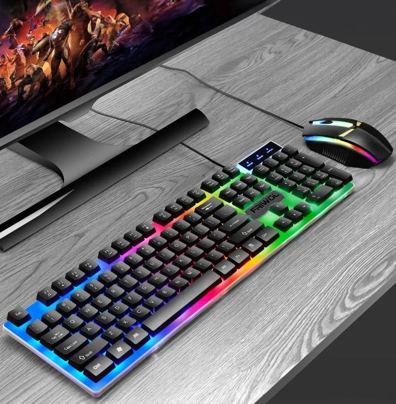 RGB Gaming Keyboard and Mouse Set USB LED for PC Laptop Illuminated Combo