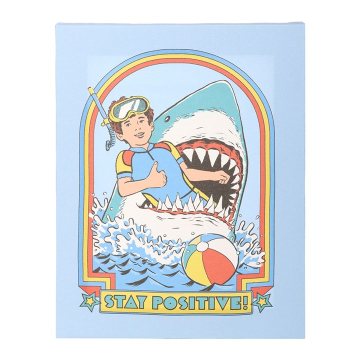 19x25cm Stay Positive Canvas Plaque by Steven Rhodes