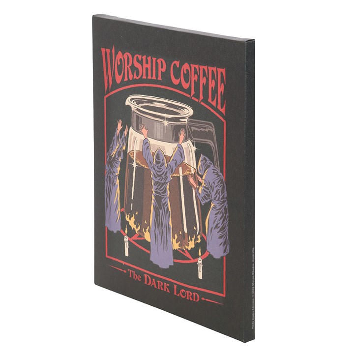19x25cm Worship Coffee Canvas Plaque by Steven Rhodes