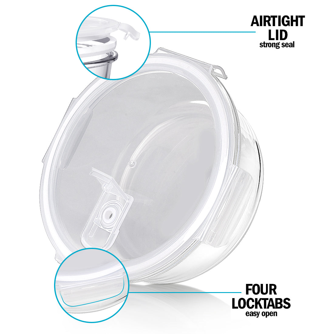 Round Glass Meal Prep Containers with Steam Vent Lid | 950ml | 5 Pack + Extra Lid