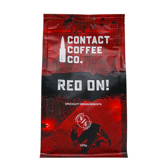 Red On! High-Caffeine Coffee Beans & Ground | Strongest Robusta