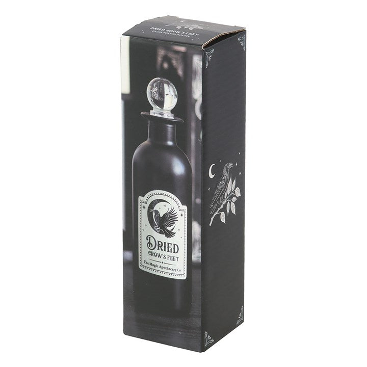 Dried Crow's Feet Decorative Glass Potion Bottle