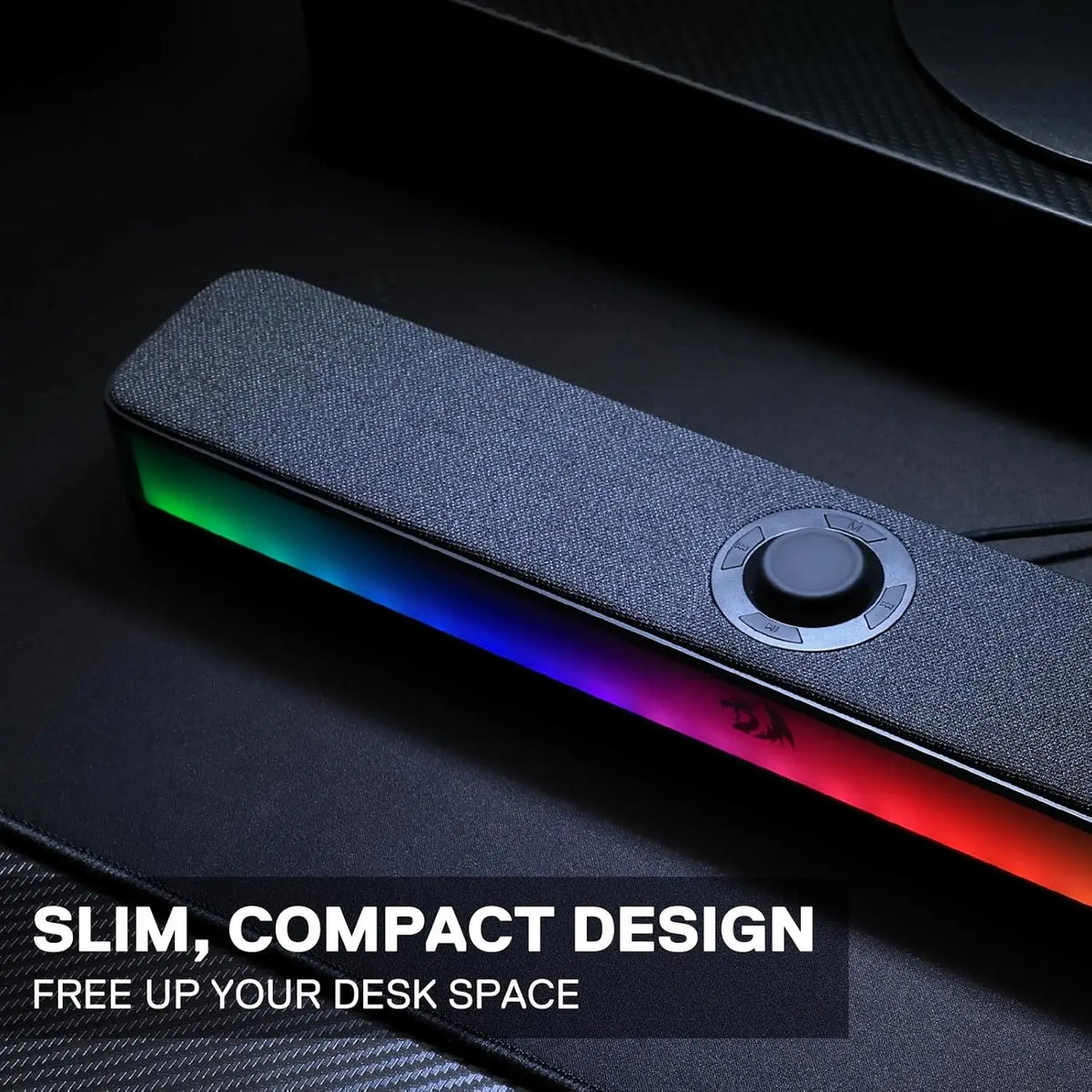 Redragon GS515 Black RGB Desktop Soundbar Computer Speakers Bluetooth LED Lights
