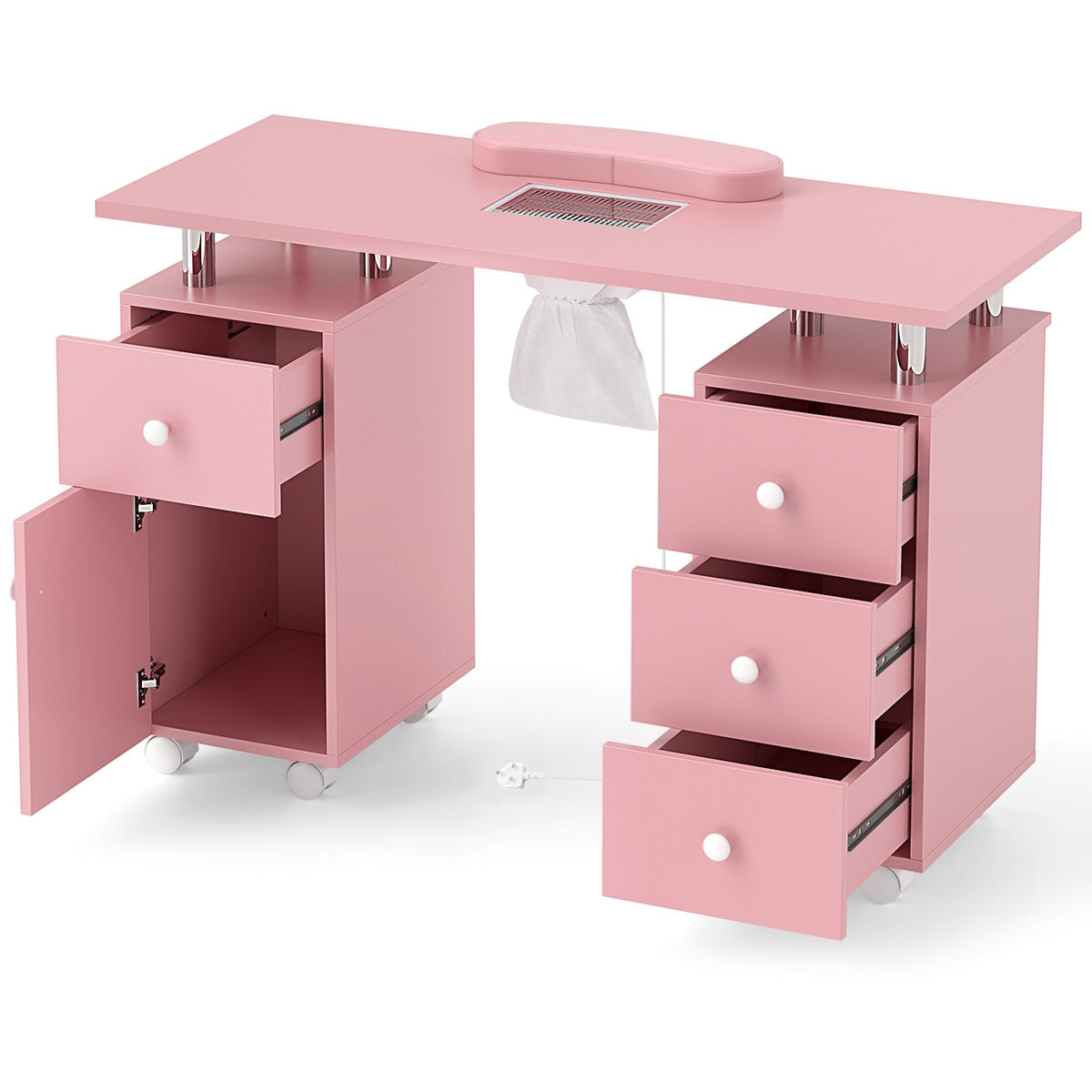 Manicure Table Nail Desk with Electric Dust Collector-Black