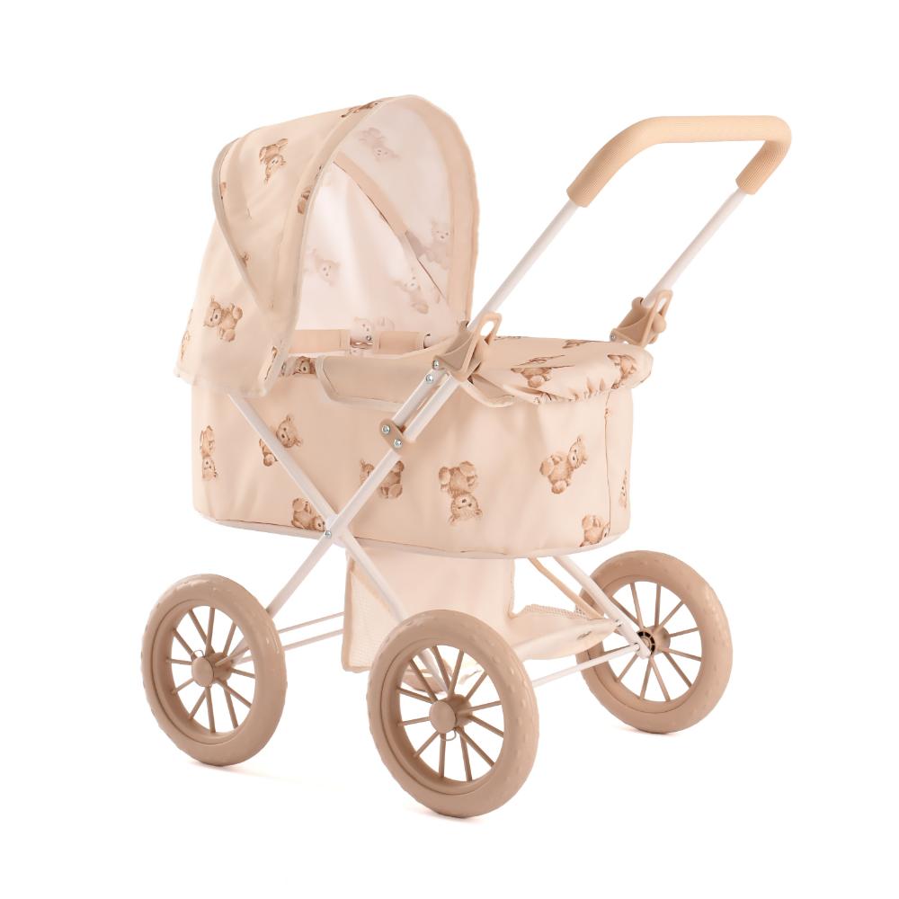 Roma Teddy My First Dolls Pram | Age 2+ | Teddy Print | Foldable